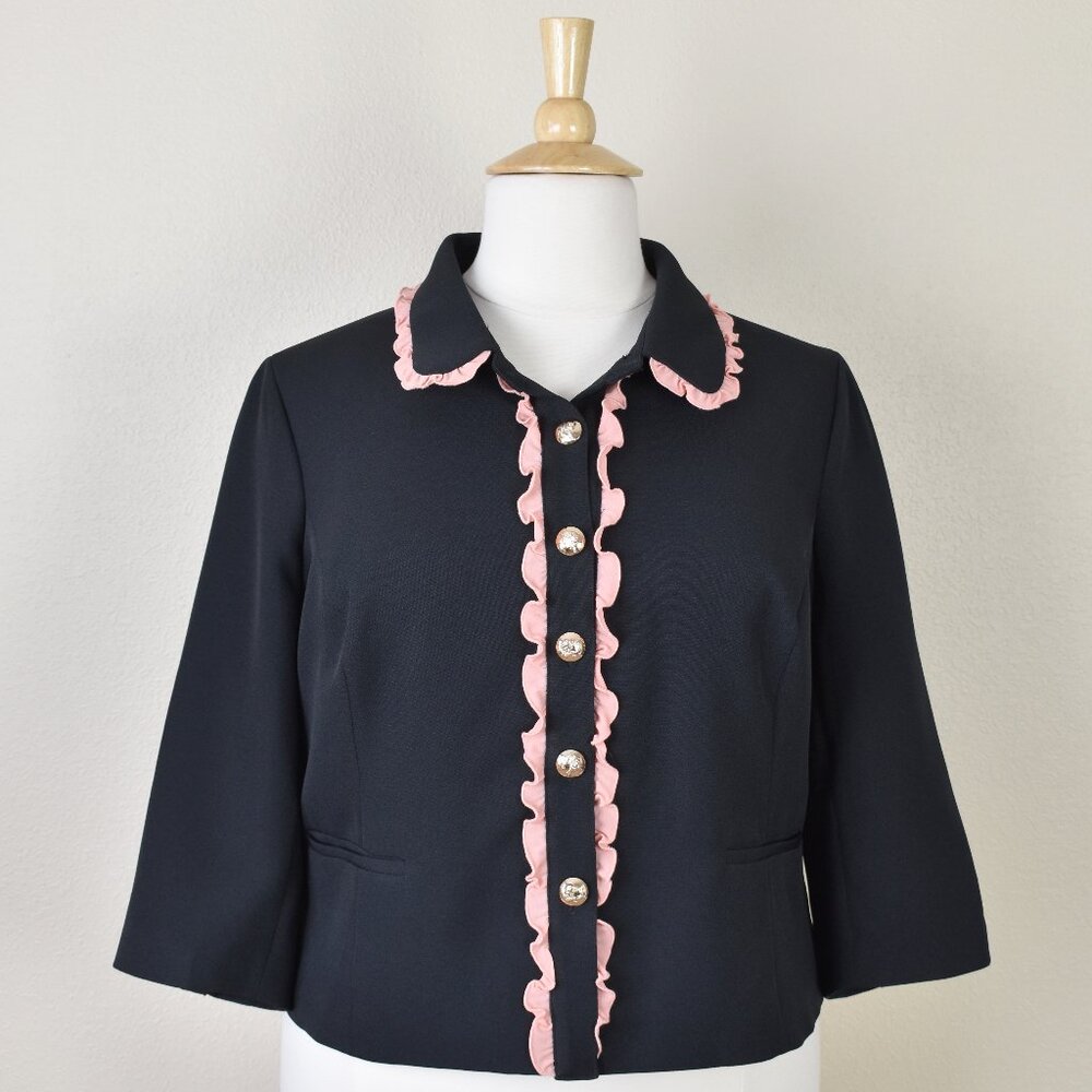 Modcloth Ruffle Trim Blazer Jacket - 3X